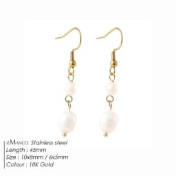 Luxury Pearl Hoop Earrings Minimalist 18K Gold Plated Pearl Charms Earrings for Girls Trendy Anniversary Birthday Jewelry Gift