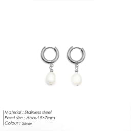 Luxury Pearl Hoop Earrings Minimalist 18K Gold Plated Pearl Charms Earrings for Girls Trendy Anniversary Birthday Jewelry Gift