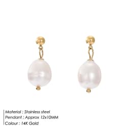 Luxury Pearl Hoop Earrings Minimalist 18K Gold Plated Pearl Charms Earrings for Girls Trendy Anniversary Birthday Jewelry Gift