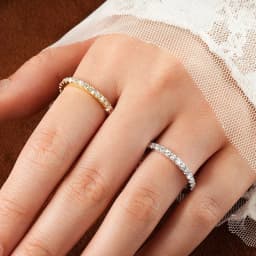 Rrjzz 2MM D-Color Full Moissanite Stackable Eternity Weedding Rings Sparlking Women Engagement Promise Ring GRA Jewelry Gifts
