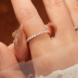 Rrjzz 2MM D-Color Full Moissanite Stackable Eternity Weedding Rings Sparlking Women Engagement Promise Ring GRA Jewelry Gifts