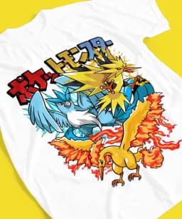 Pokémon Anime Articuno Zapdos Moltres Printed T-shirt Men's and Women's T-shirt Men's Tops Harajuku Y2K T-shirt 2026 Summer New