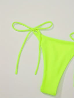 New European and American Style Solid Color Sexy Strappy Backless Halter Neck Women's Fashion Bikini Swimsuit