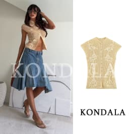 KONDALA Women Summer Elegant Hollow Knit Vest High Street Holiday Leisure Vest New 2026 Trendy Beach Party Chic Ladies Slim Vest
