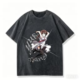 Wonderful Everyday Down the Rabbit-Hole Washed T-shirt personality Clothes New Model Anime T-shirt Year round clothing Oversized