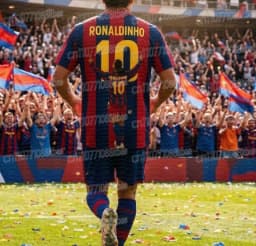 Barca Stripe Ronaldinho Print Football Jersey Tshirt Comfortable Breathable Summer Sport Stylish Family Kids Tees FamilyMatching