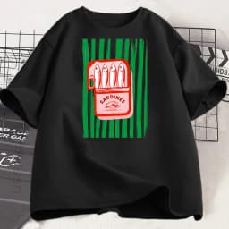 American Y2k Sardine Pattern Printing Women's Casual T-shirt Summer Y2k Multifunctional Street Clothing Short-sleeved Top