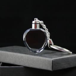 Wholesale 10-50pcs Blank Crystal Heart Shaped Keychain for 3D Laser Engraving Crystal Pendants With Colorful Light