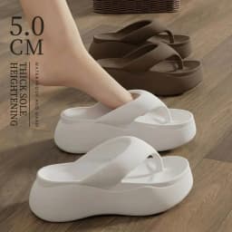 Height-increasing Platform Slippers 5CM EVA Soft Sole Beach Sandals Lightweight Anti-odor Women's Flip Flops Everyday Outfits