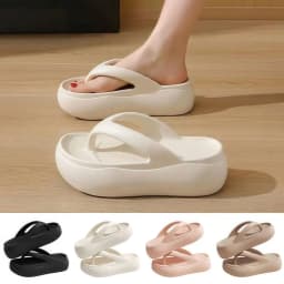Height-increasing Platform Slippers 5CM EVA Soft Sole Beach Sandals Lightweight Anti-odor Women's Flip Flops Everyday Outfits