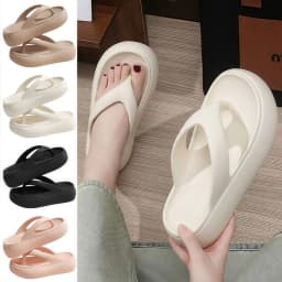 Height-increasing Platform Slippers 5CM EVA Soft Sole Beach Sandals Lightweight Anti-odor Women's Flip Flops Everyday Outfits