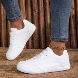 Women's Shoes Wide toe box shoes Lightweight Casual Walking Shoes White Lace-up Sneakers Plus Size Platform Vulcanized Shoe