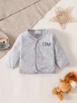 8-Piece Newborn Romper Set | 100% Cotton, Soft & Breathable | Gray Cartoon Star Design | For 0-9 Months Babies