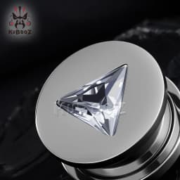 KUBOOZ Stainless Steel Triangle Zircon Ear Tunnels Plugs Screw Fit Ear Expanders Stretchers Gauge Body Piercing Jewelry 2PCS