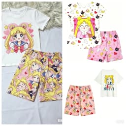 Sailor Moon Adult and Children's Short-sleeve and Shorts Set for Couples / Parent-child Set / Best Friends Casual Two-piece Set