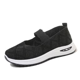 Women's Walking Shoes Breathable Mesh Cushioned Slip-On Sneakers Non-Slip Soft Sole Casual Loafers for Mom