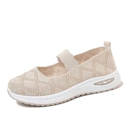 Women's Walking Shoes Breathable Mesh Cushioned Slip-On Sneakers Non-Slip Soft Sole Casual Loafers for Mom