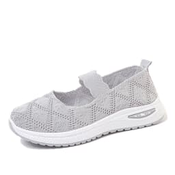 Women's Walking Shoes Breathable Mesh Cushioned Slip-On Sneakers Non-Slip Soft Sole Casual Loafers for Mom