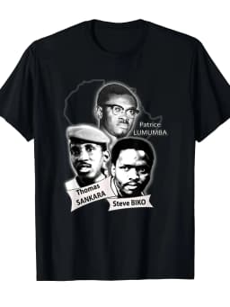 Men's Black African Heritage Graphic T-Shirt 3D Printed Patrice Lumumba for THOMAS Sankara Steve Biko Design