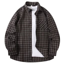 2026 Spring And Autumn New Loose Plaid Shirt Men’s Long Sleeve Button Shirt Casual Flannel Shirt Street Style Top