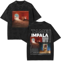 Vintage Washed Pop Rock Band Tame Impala Currents Merch 2026 T Shirts Men Women Casual Cotton Oversized Short Sleeve T-shirts
