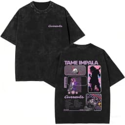 Vintage Washed Pop Rock Band Tame Impala Currents Merch 2026 T Shirts Men Women Casual Cotton Oversized Short Sleeve T-shirts