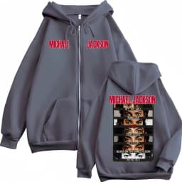 Michael Jackson King of Pop Album Cover Zip Up Hoodies Men Women Harajuku Hip Hop Jacket Sweatshirts Casual Fleece Zipper Hoodie
