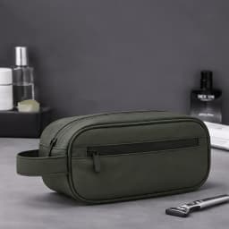Retro Men'S Toiletry Bag Sports Faux Leather Large Capacity Storage Bag Business Trip Travel Cosmetic Bag Handbag Makeup Bag