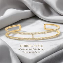 Gold Color Adjustable Two-story Zircon Bangle, Luxury Stainless Steel Bohemian Style Bracelet for Women, Fashion Jewelry Gift