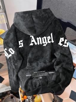 Men's Autumn & Winter Snow-washed Fleece Sweatshirt, Comfortable and Versatile, Trendy Streetwear Style.