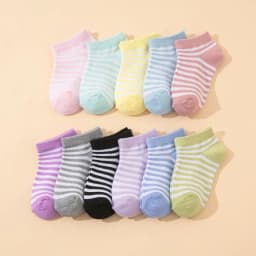15Pairs Mixed Kid's Short Ankle Socks Sweet Cartoon Smile Heart Print Elastic Toddler Kids Socks for All Seasons