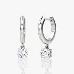 OXTAO Charm Gold/Silver Hoop Earrings Female Jewelry 14K Gold Filled Moissanite Dangle Hoop Earrings 6.5mm D VVS1 with Certified