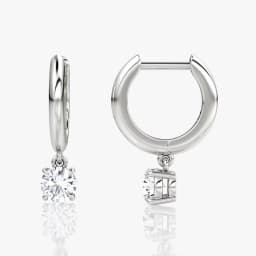 OXTAO Charm Gold/Silver Hoop Earrings Female Jewelry 14K Gold Filled Moissanite Dangle Hoop Earrings 6.5mm D VVS1 with Certified