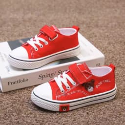 Boys Girls Fashion Board Shoes Kids Student Hook and Loop Slip on Casual Canvas Shoes Children Soft Sole Non Slip Comfort Shoes