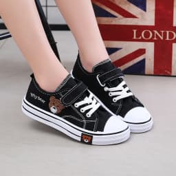 Boys Girls Fashion Board Shoes Kids Student Hook and Loop Slip on Casual Canvas Shoes Children Soft Sole Non Slip Comfort Shoes