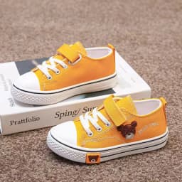 Boys Girls Fashion Board Shoes Kids Student Hook and Loop Slip on Casual Canvas Shoes Children Soft Sole Non Slip Comfort Shoes