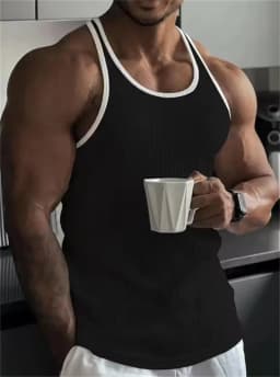 Men's Summer O-neck loose stripe gym Tank top Men Fitness sleeveless pullover Sports Undershirt Elasticity casual vest men tops