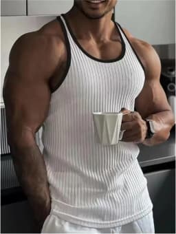 Men's Summer O-neck loose stripe gym Tank top Men Fitness sleeveless pullover Sports Undershirt Elasticity casual vest men tops