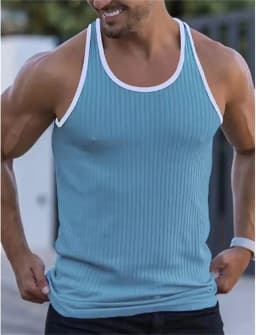 Men's Summer O-neck loose stripe gym Tank top Men Fitness sleeveless pullover Sports Undershirt Elasticity casual vest men tops