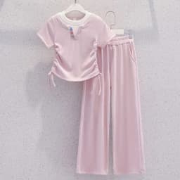 Summer Teenage Girls Clothes Set Children O-Neck Tshirt and Casual Pants Suit Student School Short Sleeve Top Bottom Outfits
