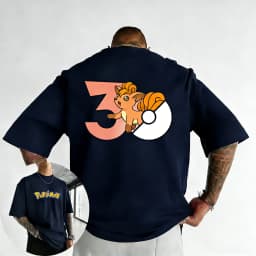 Pokémon 30th Anniversary Vulpix Printed T-shirt Men's and Women's T-shirt High Quality Vintage T-shirt 2026 Summer Streetwear
