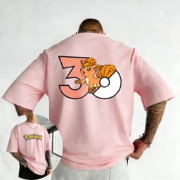 Pokémon 30th Anniversary Vulpix Printed T-shirt Men's and Women's T-shirt High Quality Vintage T-shirt 2026 Summer Streetwear