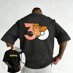 Pokémon 30th Anniversary Vulpix Printed T-shirt Men's and Women's T-shirt High Quality Vintage T-shirt 2026 Summer Streetwear