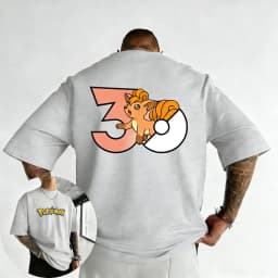 Pokémon 30th Anniversary Vulpix Printed T-shirt Men's and Women's T-shirt High Quality Vintage T-shirt 2026 Summer Streetwear