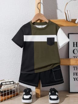 Children's T-Shirt Boy Simple Letter Printed Summer Street Sports Short Sleeve Set Fashion Comfortable Children's Clothing Boys