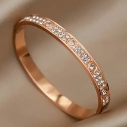 Stainless Steel 18K PVD Plated Classic Crystal Bracelets for Women Fashion Brand Jewelry Elegant Golden Bangles Accessories