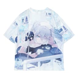 2026 Japanese Trend New Arrival Harajuku Style Sickly Girl Printed T-shirt Kids/Plus Size Loose Y2K Style Crew Neck Short Sleeve