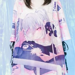 2026 Japanese Trend New Arrival Harajuku Style Sickly Girl Printed T-shirt Kids/Plus Size Loose Y2K Style Crew Neck Short Sleeve