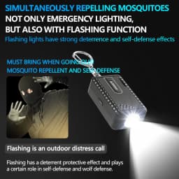 Lenovo Portable Ultrasonic Mosquito Repellent Rechargeable with LED Flashlight Mini Electronic Bug Repeller for Outdoor Camping