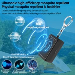 Lenovo Portable Ultrasonic Mosquito Repellent Rechargeable with LED Flashlight Mini Electronic Bug Repeller for Outdoor Camping